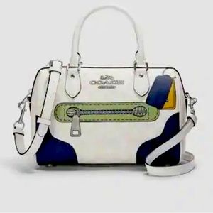 Coach Rowan Satchel and wallet In Signature Canvas Trompe L'oeil Print